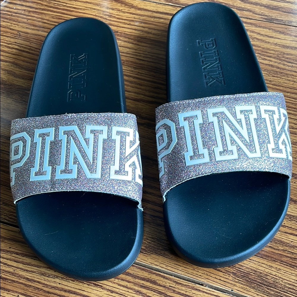 PINK Victoria's Secret Glitter Sandals - pink and Silver